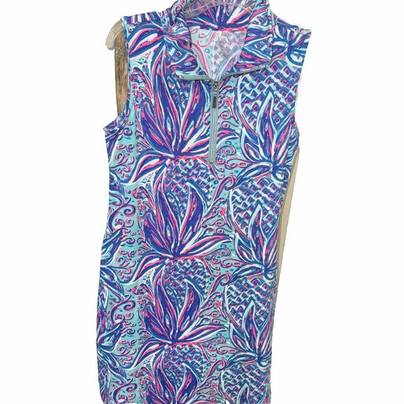 Boutique  Lulu B's Colorful Comfy Quarter Zip Sleeve Dress +50 SPF UV Protection - Picture 1 of 8